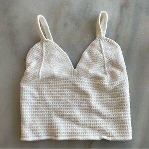 F21 Cream Textured Knit Crop Top size S